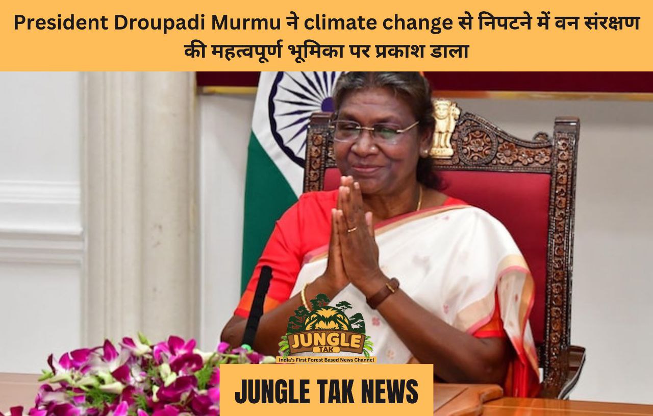 President Droupadi Murmu ने climate change से निपटने में वन संरक्षण की महत्वपूर्ण भूमिका पर प्रकाश डाला- JUNGLE TAK