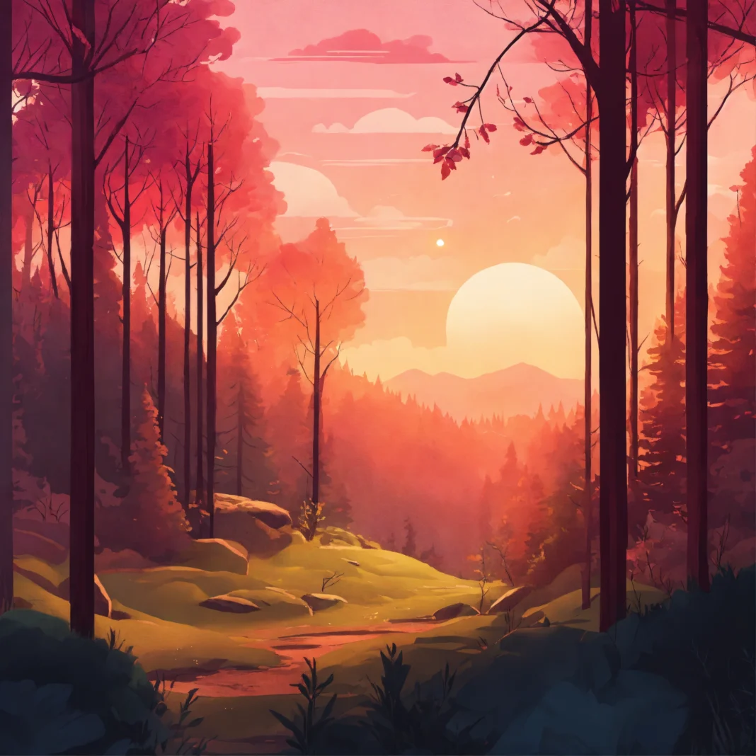 majestic forest beautiful nature scene. cozy webp