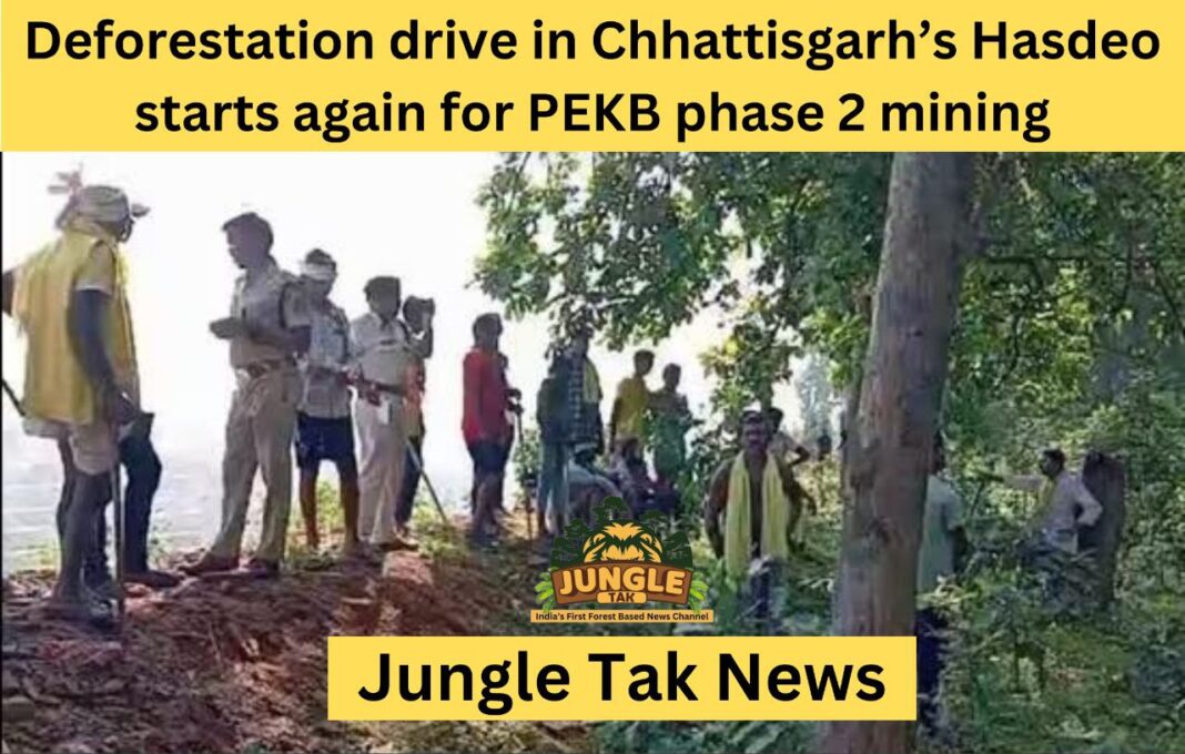 Chhattisgarh के Hasdeo में दूसरे चरण के खनन के लिए वनों की कटाई का अभियान फिर शुरू- JUNGLE TAK