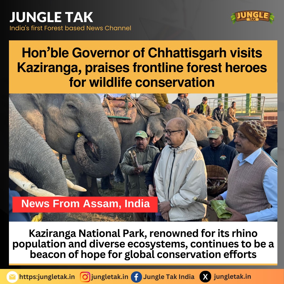 Hon'ble Governor of Chhattisgarh visits Kaziranga, praises frontline forest heroes for wildlife conservation- JUNGLE TAK
