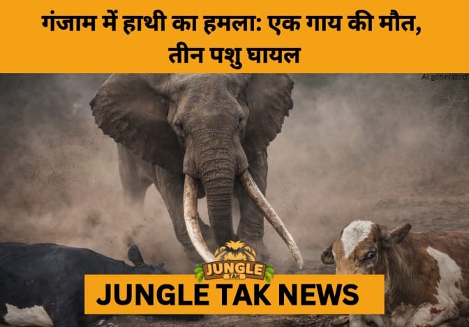 Lone Tusker Attacks Cattle Herd in Ganjam’s Kaliamba Forest- JUNGLE TAK